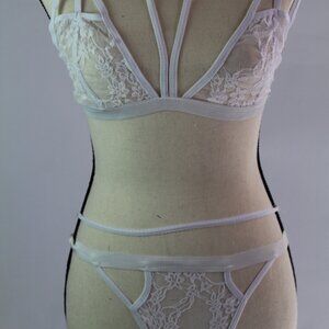 White Lace Lingerie Set – Top with Underwear, New in Bag, Sizes Vary